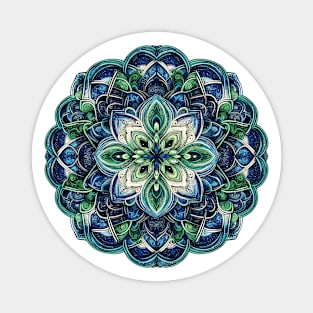 Mandala Blue Green 3 Magnet